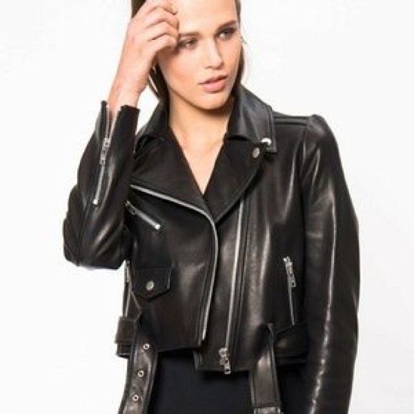 Zara Basic Cropped Moto Jacket, Small - Picture 8 of 8
